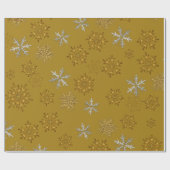Silver and Gold Snowflakes Weihnachten Geschenkpapier (Flach)
