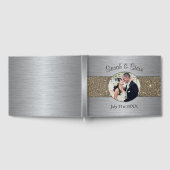 Silver and Gold Sparkle Foto Wedding Guest Book Gästebuch (Voll)