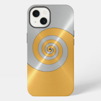 Silver and Gold Stainless Shiny Metal Look Case Ma iPhone 13 Hülle