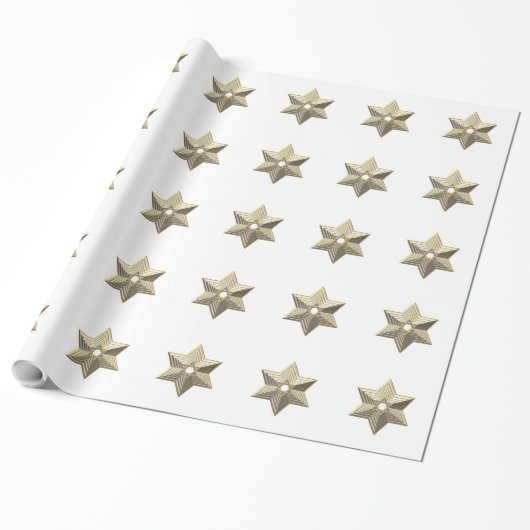Silver and Gold Star von David Wrapping Paper Geschenkpapier (Ungerollt)
