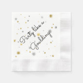 Silver and Gold Sternexplosion New Year Custom Par Serviette (Vorderseite)