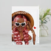 Silver and Gold Summer Birthday Party - Einladung (Stehend vorne)