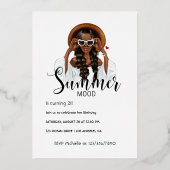 Silver and Gold Summer Birthday Party Folieneinladung (Rückseite)