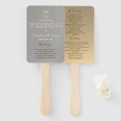 Silver and Gold Wedding Program Fächer (Vorne und Hinten)