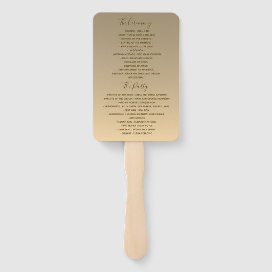 Silver and Gold Wedding Program Fächer (Rückseite)