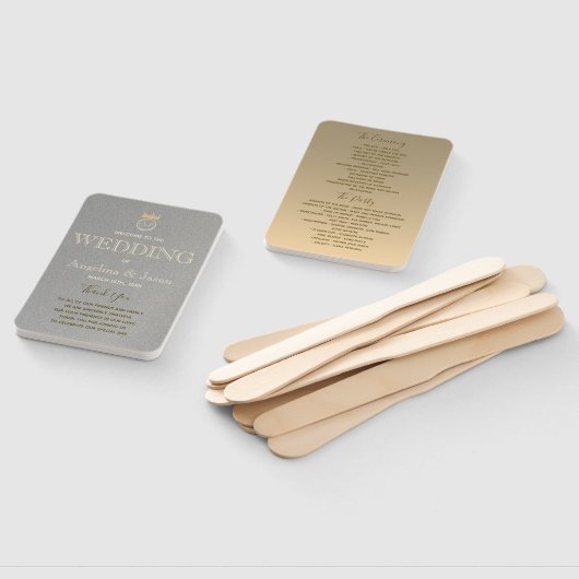 Silver and Gold Wedding Program Fächer (Non-assembled)