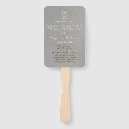 Silver and Gold Wedding Program Fächer (Vorderseite)