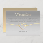 Silver and Gold Wedding Reception Card (Vorne/Hinten)