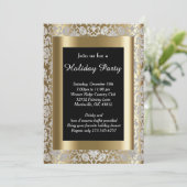 Silver and Gold Weihnachtsbaum Einladung (Stehend Vorderseite)