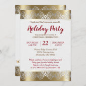 Silver and Gold Weihnachtsbaum Einladung (Vorne/Hinten)