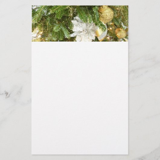 Silver and Gold Weihnachtsbaum I Urlaub Briefpapier (Vorderseite)