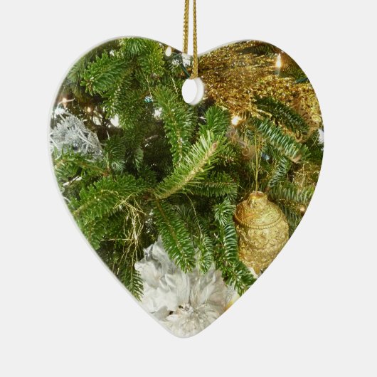 Silver and Gold Weihnachtsbaum I Urlaub Keramik Ornament (Rechts)