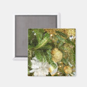 Silver and Gold Weihnachtsbaum I Urlaub Magnet (Vorderseite/Rückseite)