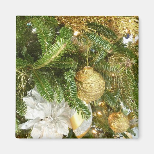 Silver and Gold Weihnachtsbaum I Urlaub Magnet (Vorne)