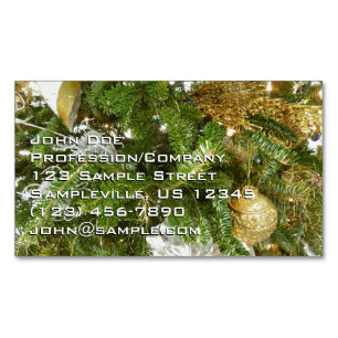 Silver and Gold Weihnachtsbaum I Urlaub Magnetische Visitenkarte
