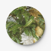 Silver and Gold Weihnachtsbaum I Urlaub Pappteller (Vorderseite)