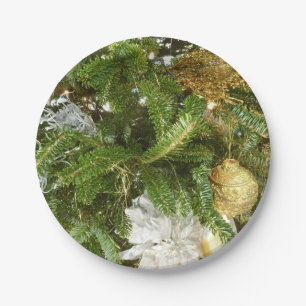 Silver and Gold Weihnachtsbaum I Urlaub Pappteller