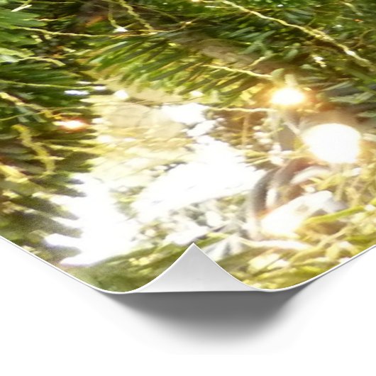 Silver and Gold Weihnachtsbaum I Urlaub Poster (Ecke)