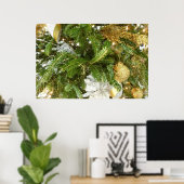 Silver and Gold Weihnachtsbaum I Urlaub Poster (Heimbüro)