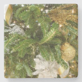 Silver and Gold Weihnachtsbaum I Urlaub Steinuntersetzer (Vorderseite)