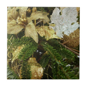 Silver and Gold Weihnachtsbaum II Urlaub Fliese