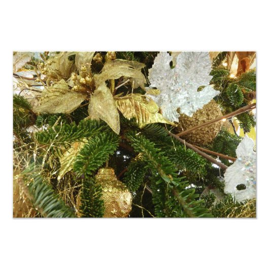 Silver and Gold Weihnachtsbaum II Urlaub Fotodruck (Vorne)