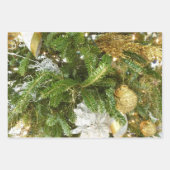 Silver and Gold Weihnachtsbaum II Urlaub Geschenkpapier Set (Vorderseite 2)