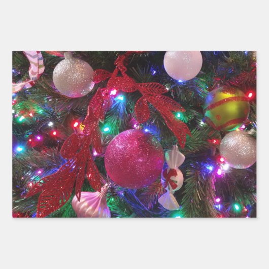 Silver and Gold Weihnachtsbaum II Urlaub Geschenkpapier Set (Vorderseite 3)