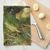 Silver and Gold Weihnachtsbaum II Urlaub Geschirrtuch (Viertel Falte)