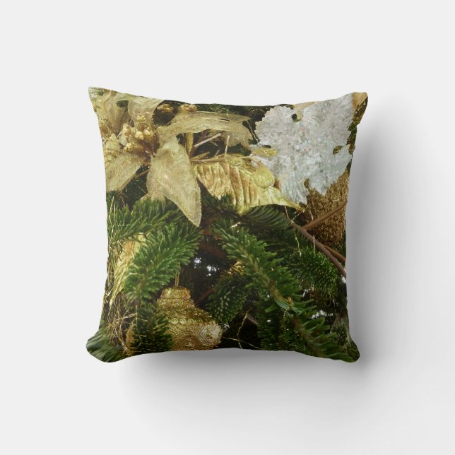 Silver and Gold Weihnachtsbaum II Urlaub Kissen (Vorderseite)