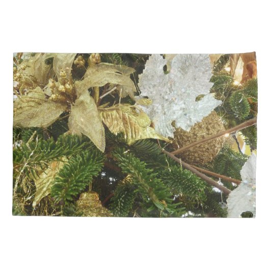 Silver and Gold Weihnachtsbaum II Urlaub Kissenbezug (Rückseite)