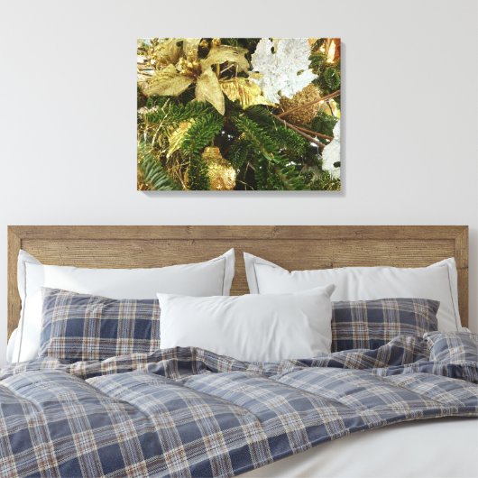 Silver and Gold Weihnachtsbaum II Urlaub Leinwanddruck (Insitu (Schlafzimmer))