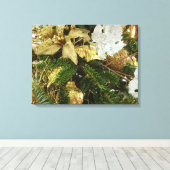 Silver and Gold Weihnachtsbaum II Urlaub Leinwanddruck (Insitu (Holzboden))