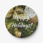 Silver and Gold Weihnachtsbaum II Urlaub Pappteller (Vorderseite)