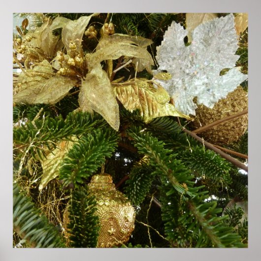 Silver and Gold Weihnachtsbaum II Urlaub Poster (Vorne)