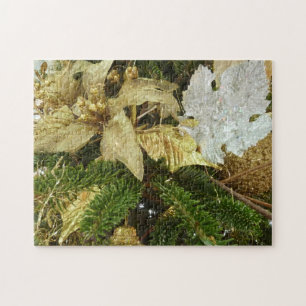 Silver and Gold Weihnachtsbaum II Urlaub Puzzle