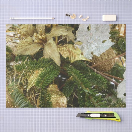 Silver and Gold Weihnachtsbaum II Urlaub Seidenpapier (Handwerk)