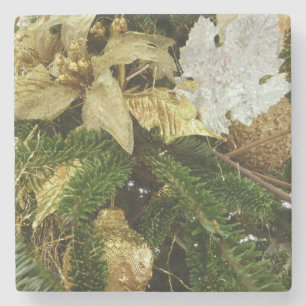 Silver and Gold Weihnachtsbaum II Urlaub Steinuntersetzer