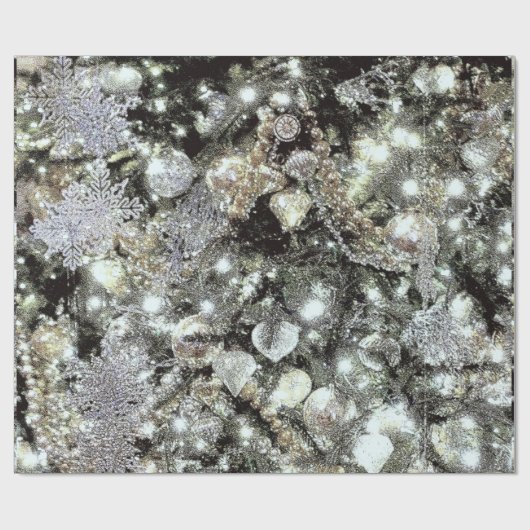 'Silver and Gold' Weihnachtsgeschenke Geschenkpapier (Flach)