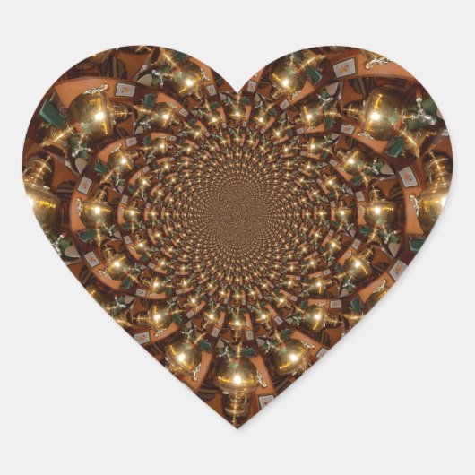 Silver and GoldElegante Teekultur - Vintag Samov Herz-Aufkleber (Vorderseite)