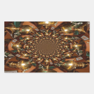 Silver and GoldElegante Teekultur - Vintag Samov Rechteckiger Aufkleber