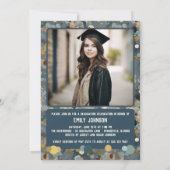 Silver and Golden Foil Confetti Abschluss Einladung (Rückseite)