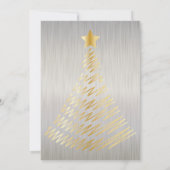 Silver and Green Christmas Holiday Tree Einladung (Rückseite)