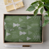 Silver and Green Christmas Tree Forest Pattern Seidenpapier (Geschenk)