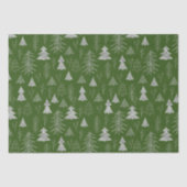 Silver and Green Christmas Tree Forest Pattern Seidenpapier (Vorderseite)