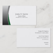 Silver and Green Elegance Landscape Business Card Visitenkarte (Vorne/Hinten)