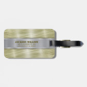 Silver and Green Metal Gepäckanhänger (Rückseite horizontal)