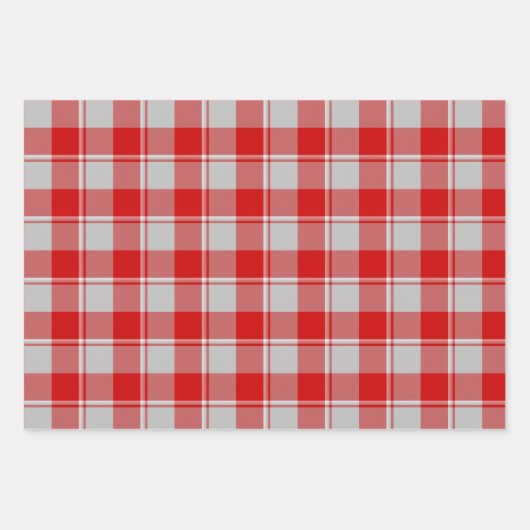 Silver and Guardsman Red Plaid Geschenkpapier Set (Vorderseite 3)