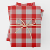 Silver and Guardsman Red Plaid Geschenkpapier Set (Beispiel)