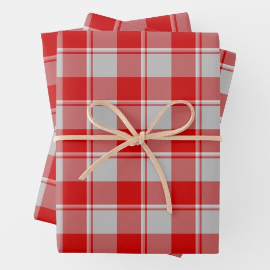 Silver and Guardsman Red Plaid Geschenkpapier Set (Beispiel)